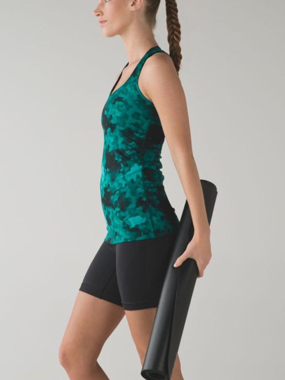 Lululemon Green Black Cool Racerback Tank Top Sz 4